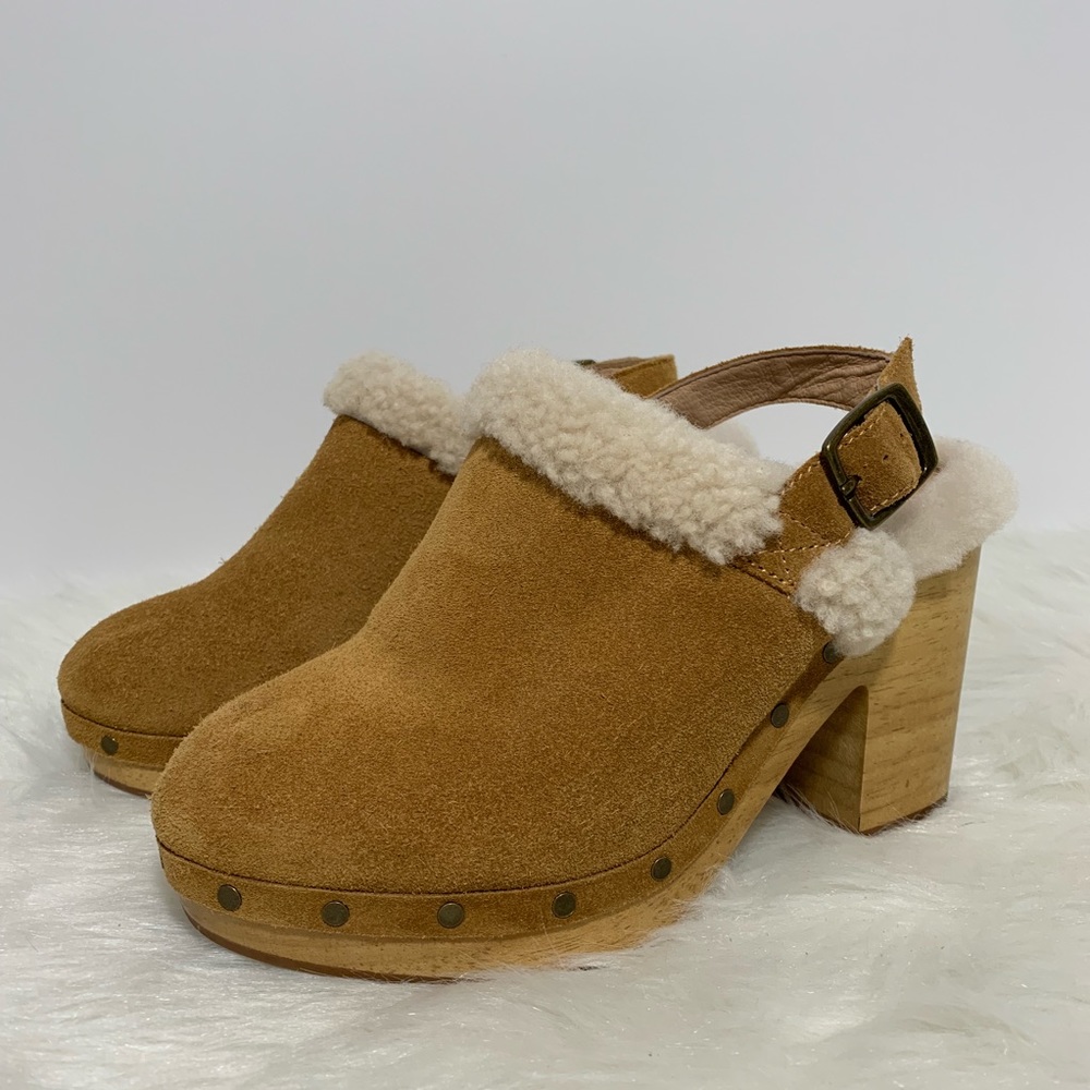 Madewell Lesley Shearling Slingback Clog 7.5